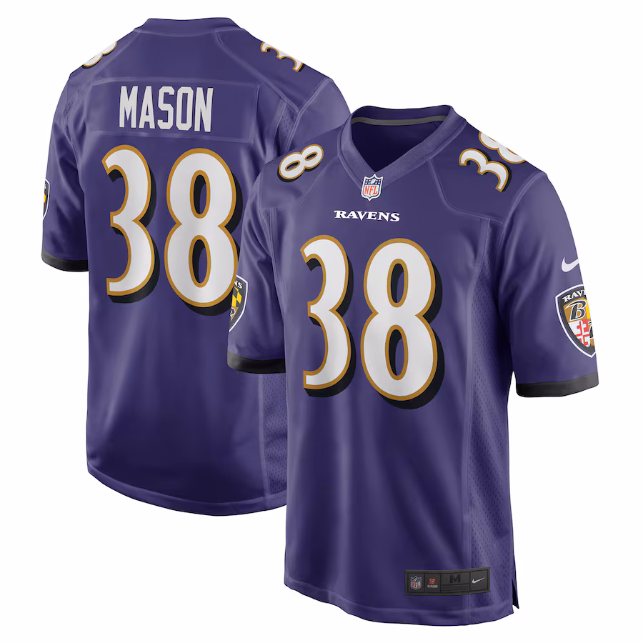 Men's Baltimore Ravens Ben Mason Nike Purple Game Jersey - U-jersey