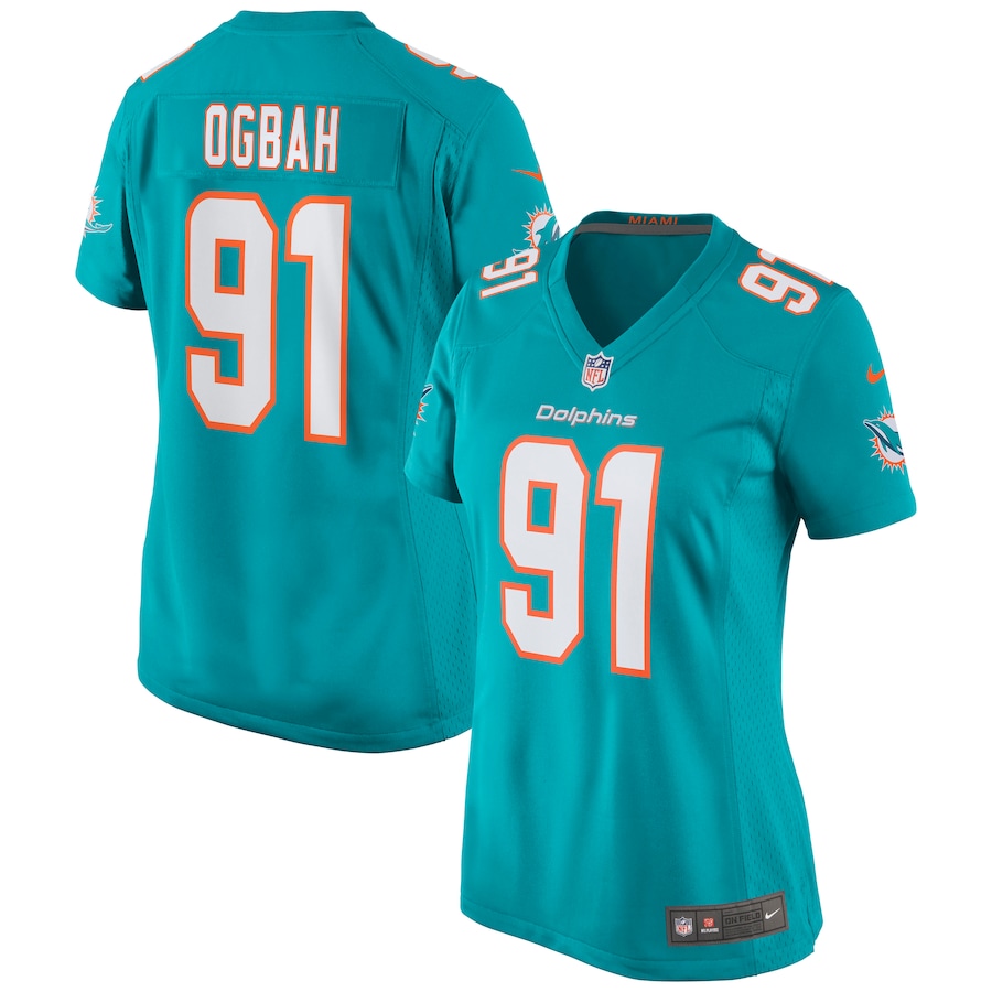 Women's Miami Dolphins Emmanuel Ogbah Nike Aqua Game Jersey - U-jersey