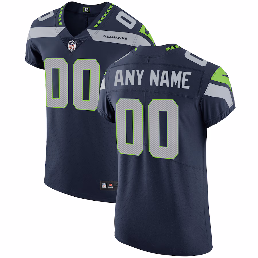 Men's Seattle Seahawks Nike Navy Vapor Untouchable Custom Elite Jersey - U-jersey