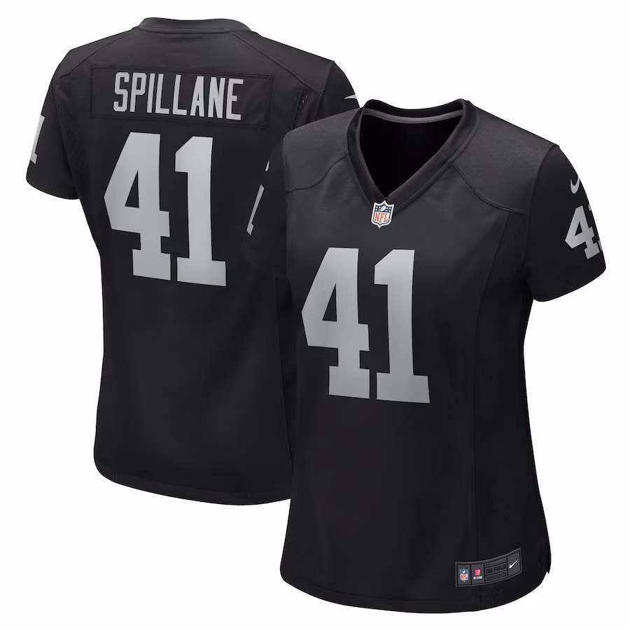 Women's Las Vegas Raiders Robert Spillane Nike Black Game Player Jersey - U-jersey