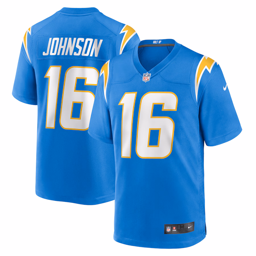 Men's Los Angeles Chargers Tyler Johnson Nike  Powder Blue Team Game Jersey - U-jersey