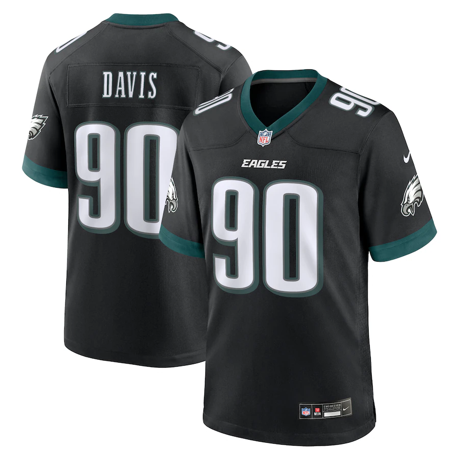 Men's Philadelphia Eagles Jordan Davis Nike Black Alternate Game Jersey - U-jersey