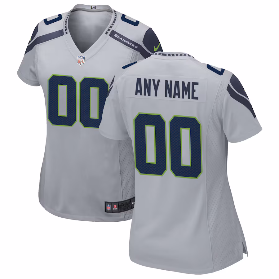 Women's Nike Gray Seattle Seahawks Alternate Custom Game Jersey - U-jersey