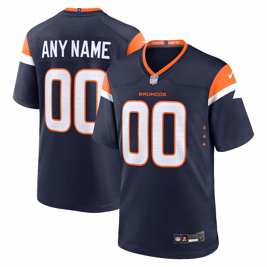 Men's Denver Broncos  Nike Navy Alternate Custom Game Jersey - U-jersey