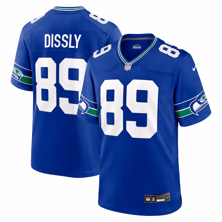 Men's Seattle Seahawks Will Dissly Nike Royal Throwback Player Game Jersey - U-jersey