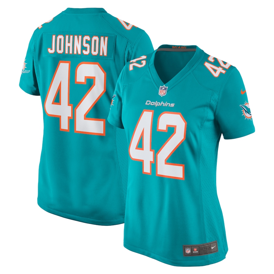 Women's Miami Dolphins Alexander Johnson Nike  Aqua  Game Jersey - U-jersey
