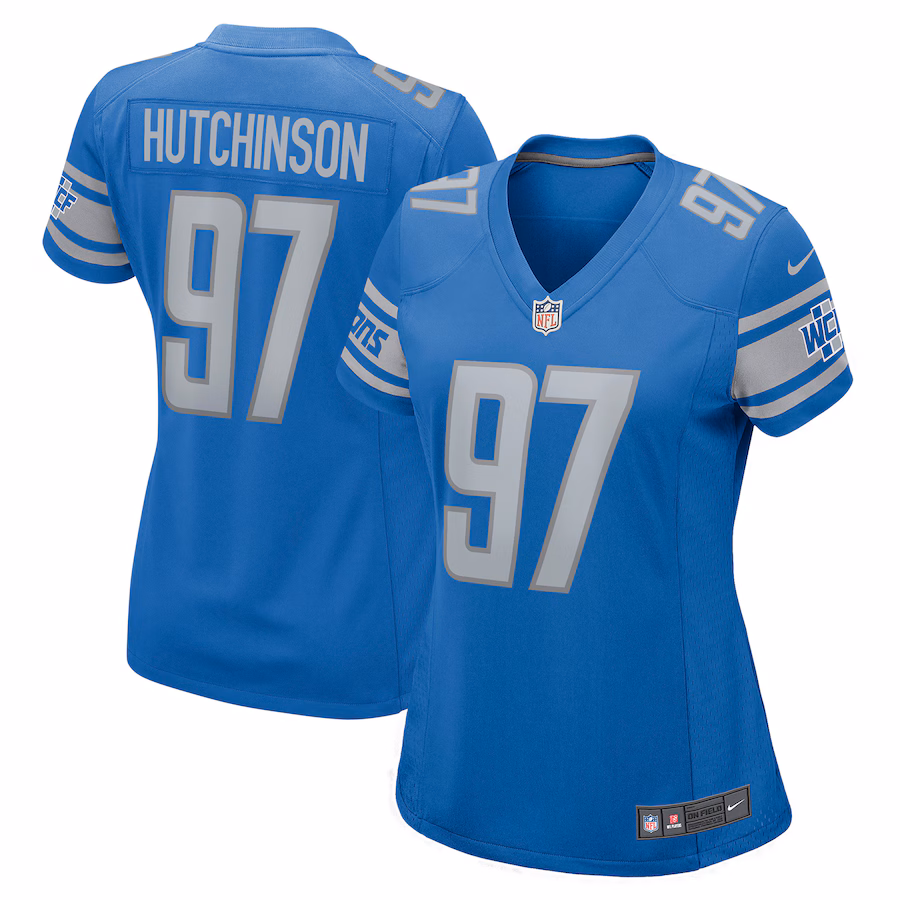 Women's Detroit Lions Aidan Hutchinson Nike Blue Game Jersey - U-jersey