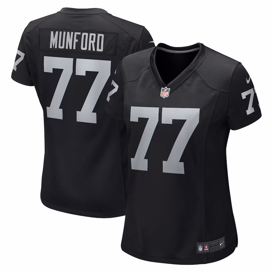Women's Las Vegas Raiders Thayer Munford Jr. Nike  Black Team Game Jersey - U-jersey