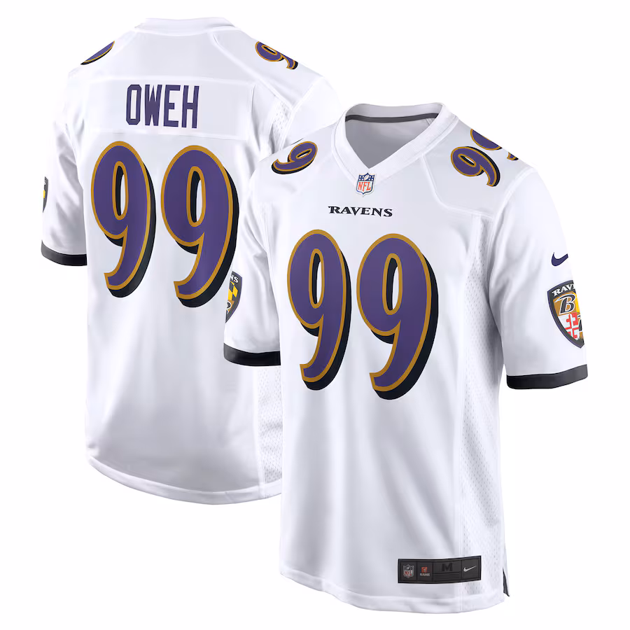 Men's Baltimore Ravens Odafe Oweh Nike White Game Jersey - U-jersey