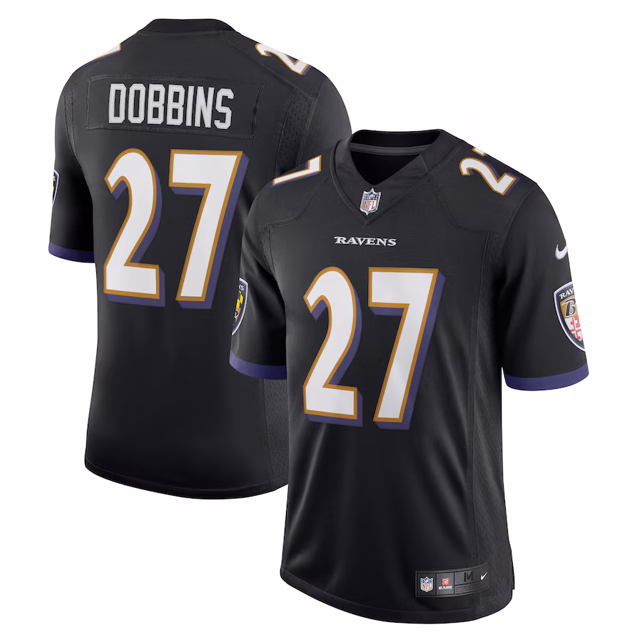 Men's Baltimore Ravens J.K. Dobbins Nike Black Vapor Limited Jersey - U-jersey