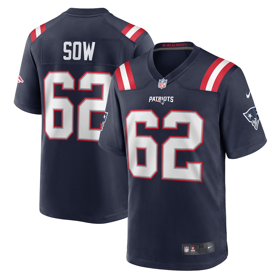 Men's New England Patriots Sidy Sow Nike  Navy Team Game Jersey - U-jersey
