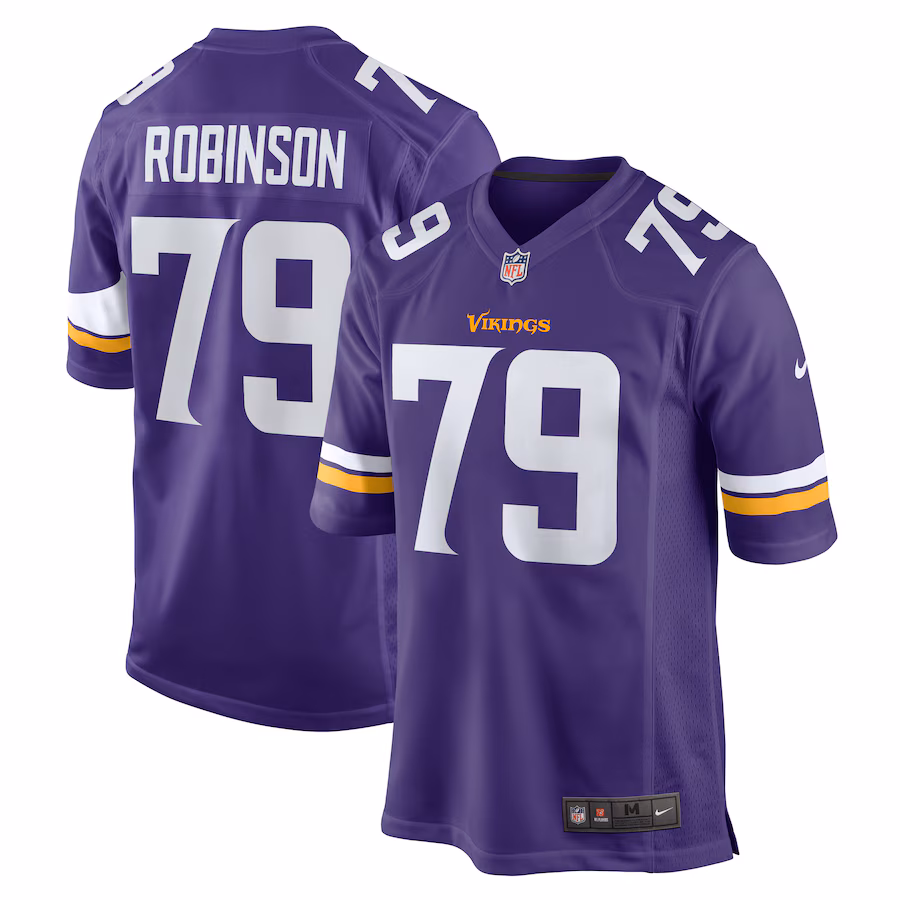 Men's Minnesota Vikings Tyrese Robinson Nike  Purple Team Game Jersey - U-jersey