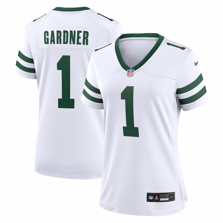 Women's New York Jets Ahmad Sauce Gardner Nike Legacy White Game Player Jersey - U-jersey