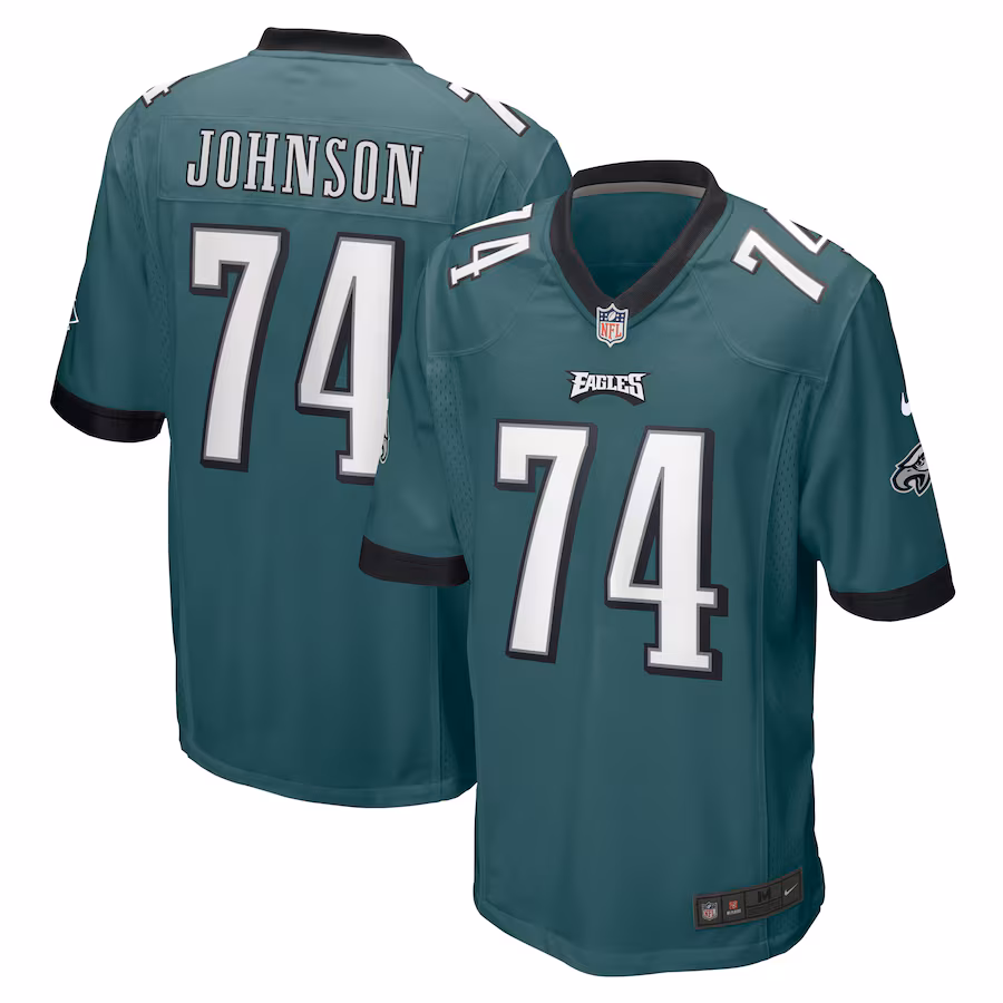 Men's Philadelphia Eagles Fred Johnson Nike Midnight Green Team Game Jersey - U-jersey