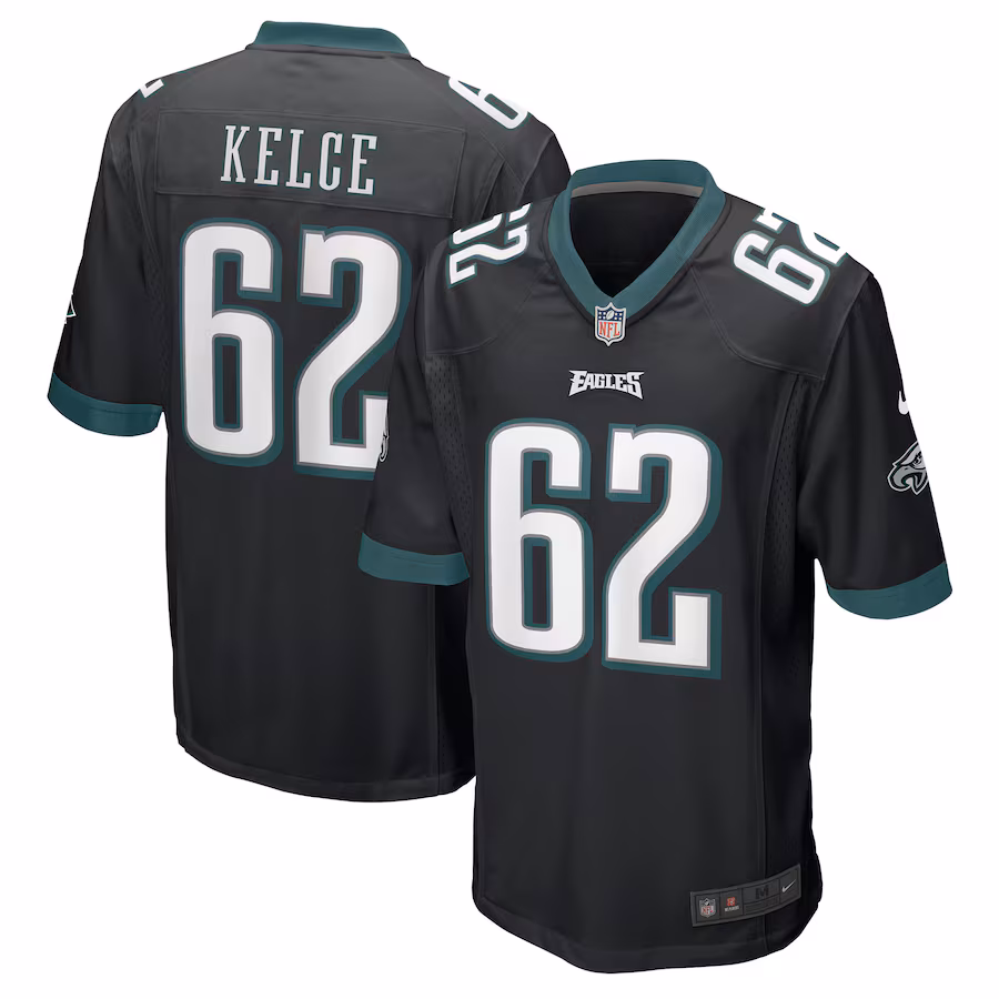 Men's Philadelphia Eagles Jason Kelce Nike Black Game Jersey - U-jersey
