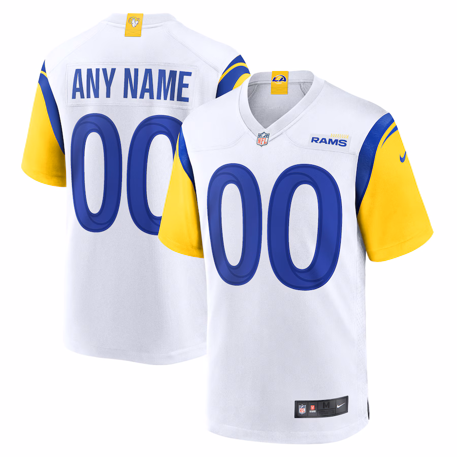 Men's Los Angeles Rams Nike White Alternate Custom Jersey - U-jersey