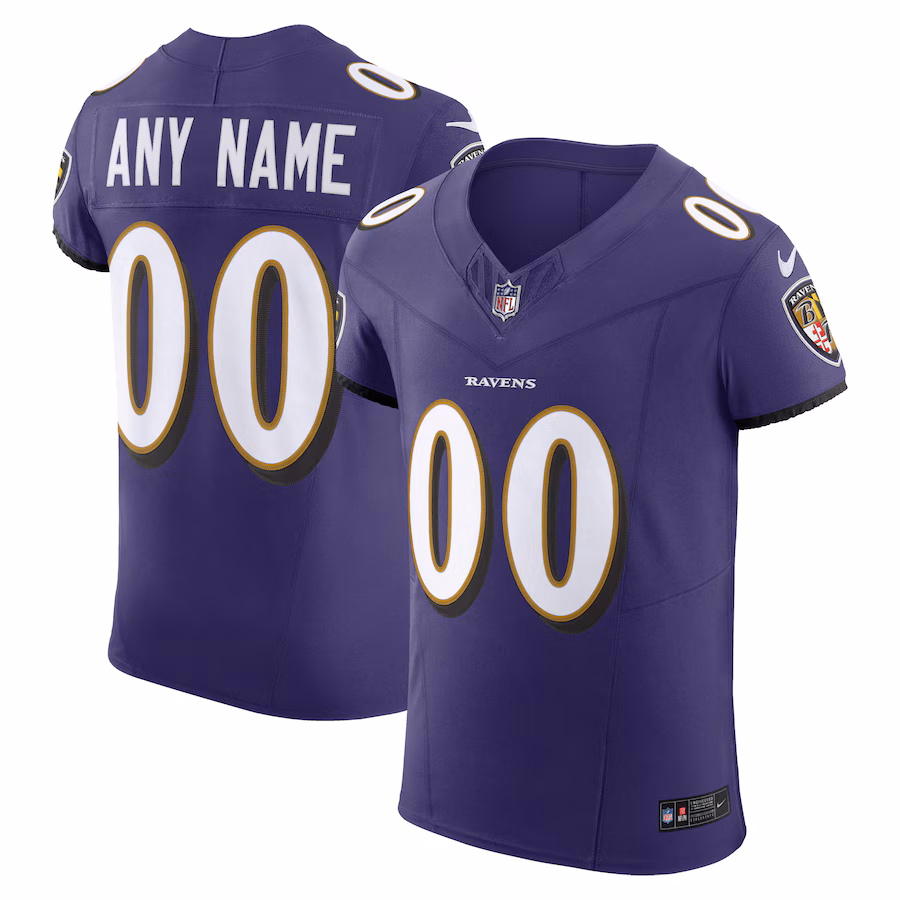 Men's Baltimore Ravens Nike Purple Vapor F.U.S.E. Elite Custom Jersey - U-jersey