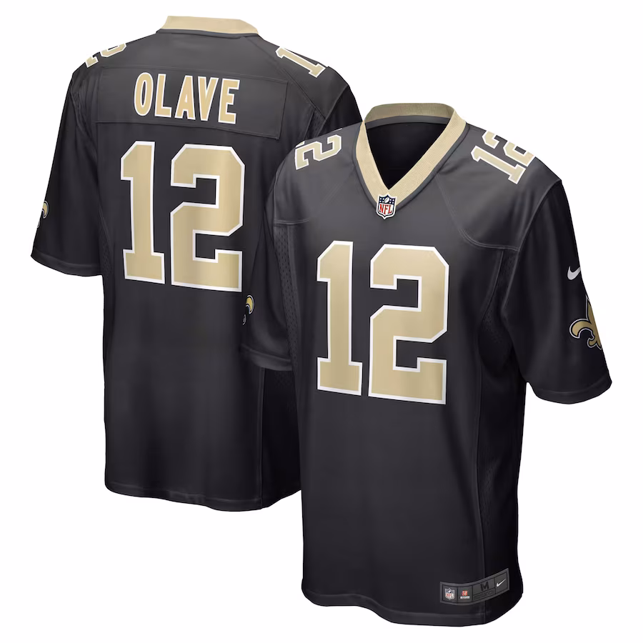Men's New Orleans Saints Chris Olave Nike Black Game Jersey - U-jersey