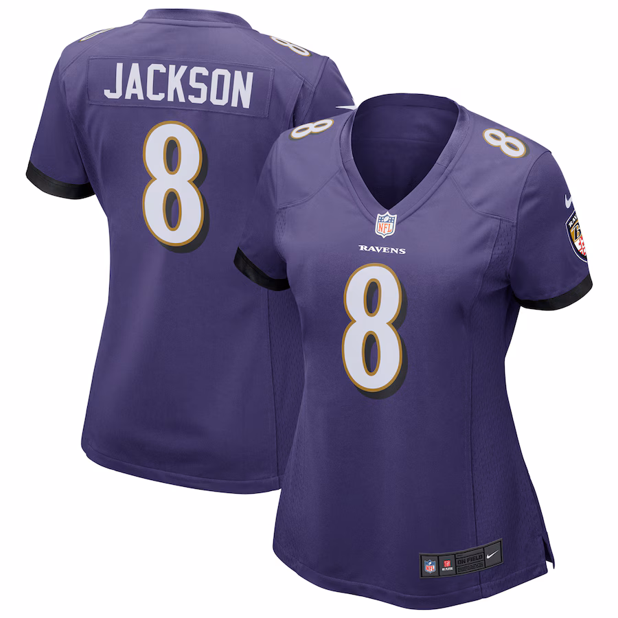 Women's Nike Lamar Jackson Purple Baltimore Ravens Game Jersey - U-jersey