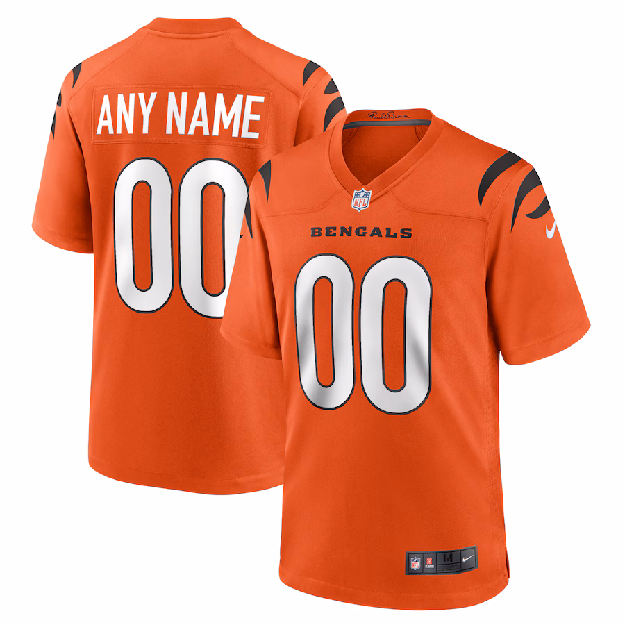 Men's Cincinnati Bengals Nike Orange Alternate Game Custom Jersey - U-jersey