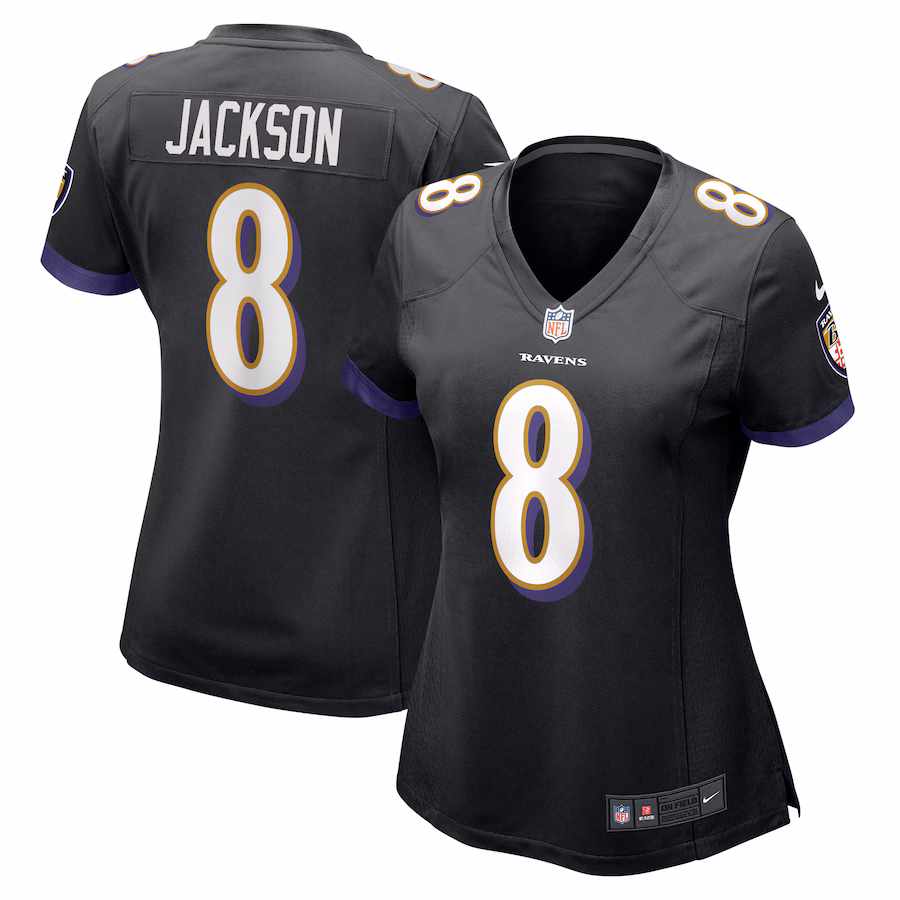 Women's Baltimore Ravens Lamar Jackson Nike  Black Alternate Game Jersey - U-jersey