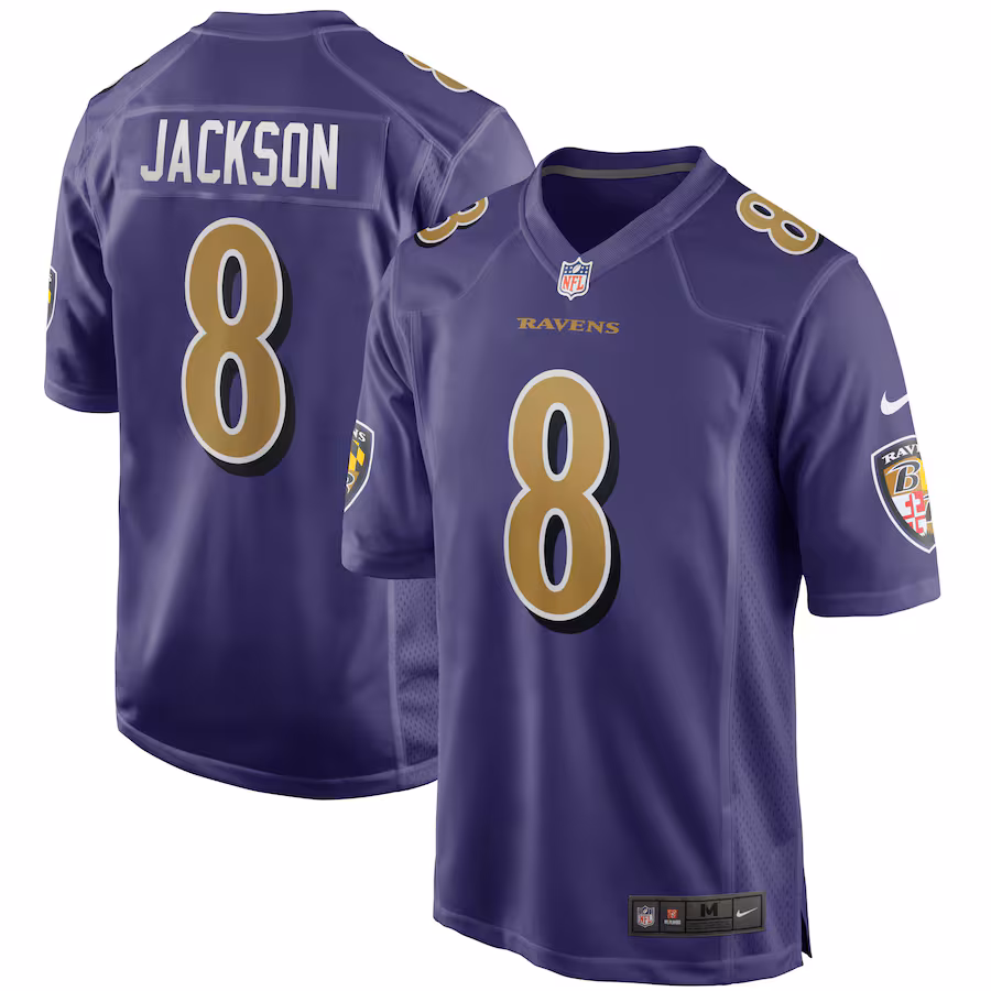 Men's Baltimore Ravens Lamar Jackson Nike Purple Alternate Game Jersey - U-jersey