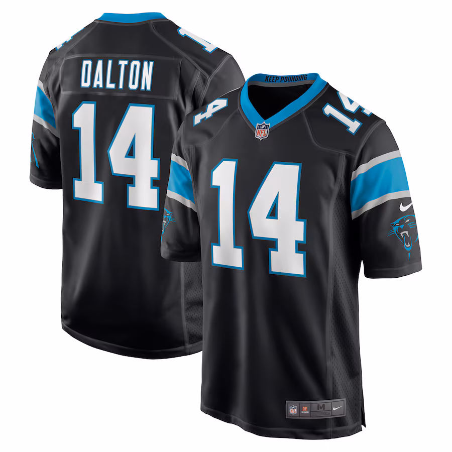 Men's Carolina Panthers Andy Dalton Nike Black Game Player Jersey - U-jersey