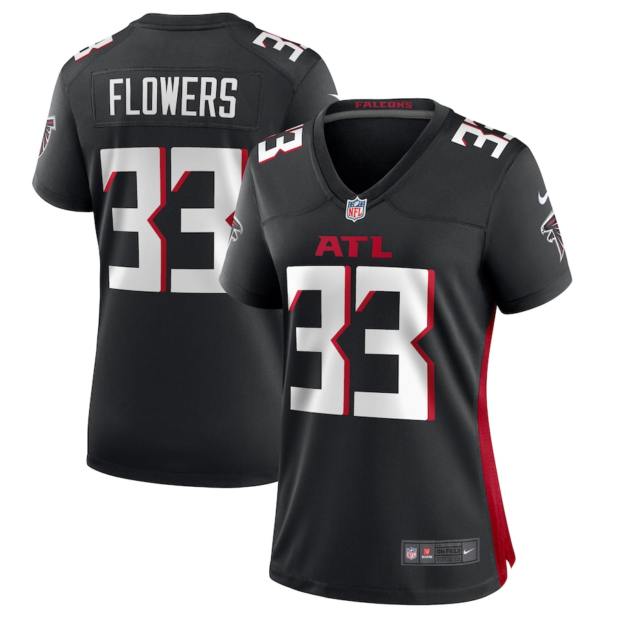 Women's Atlanta Falcons Tre Flowers Nike  Black Team Game Jersey - U-jersey