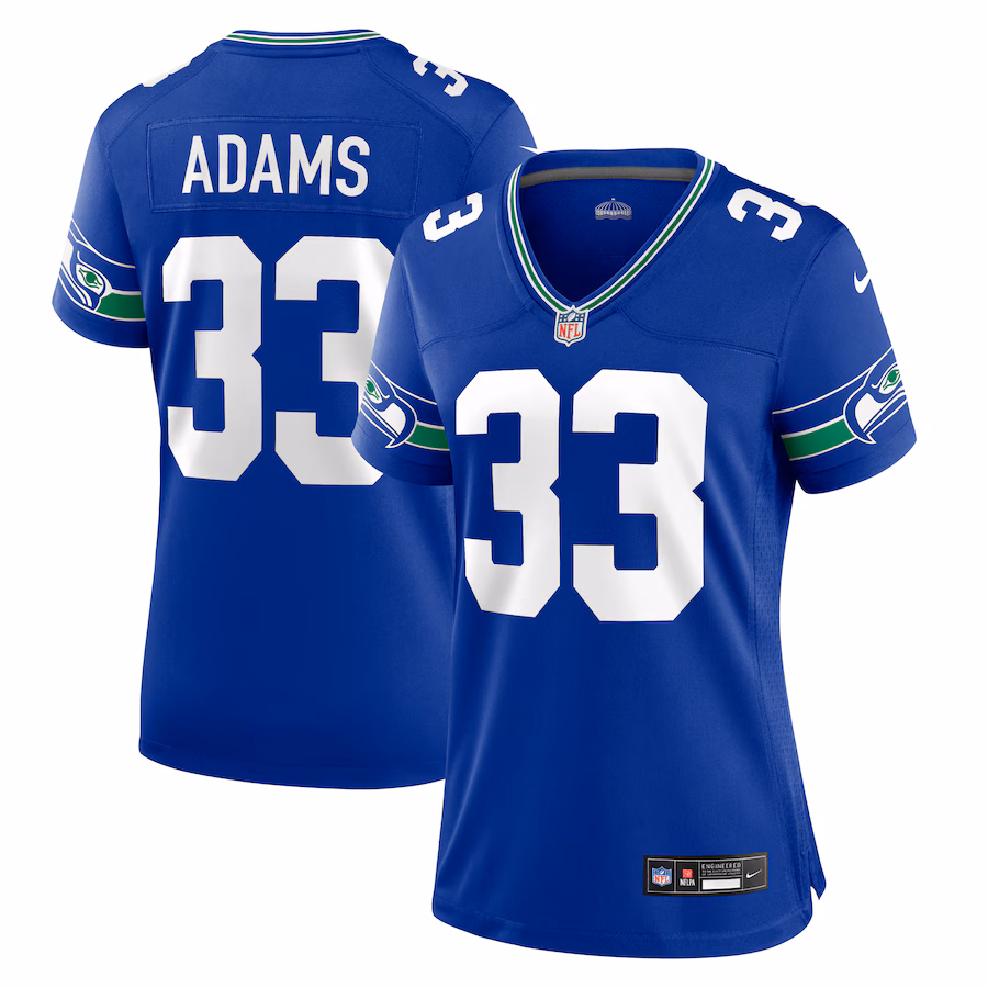 Women's Seattle Seahawks Jamal Adams Nike Royal Throwback Player Game Jersey - U-jersey