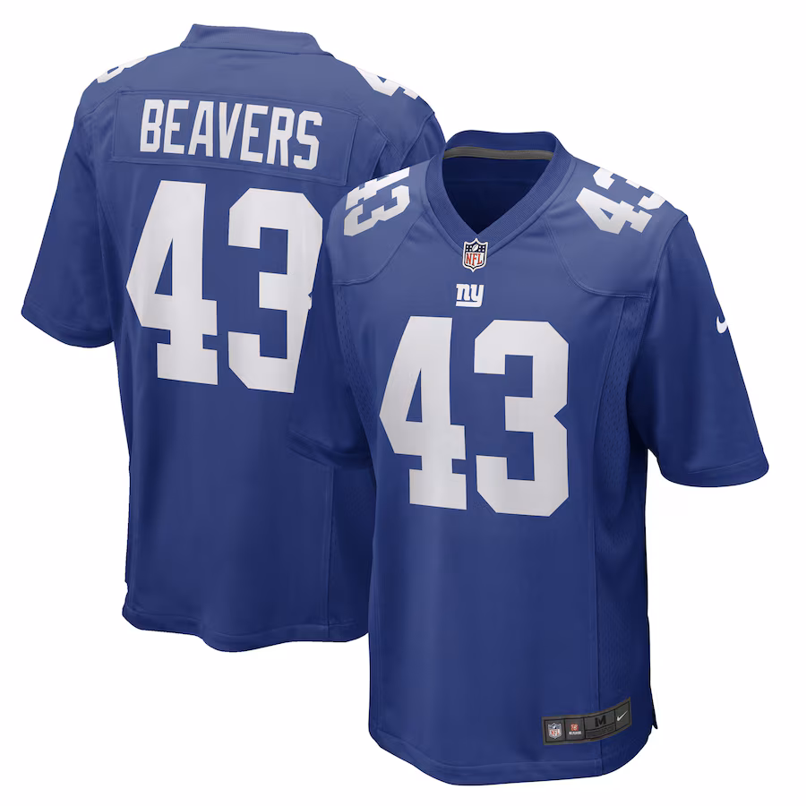 Men's New York Giants Darrian Beavers Nike Royal Game Player Jersey - U-jersey