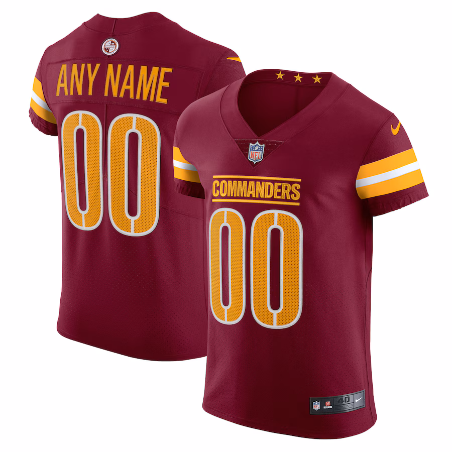 Men's Washington Commanders Nike Burgundy Vapor Untouchable Elite Custom Jersey - U-jersey