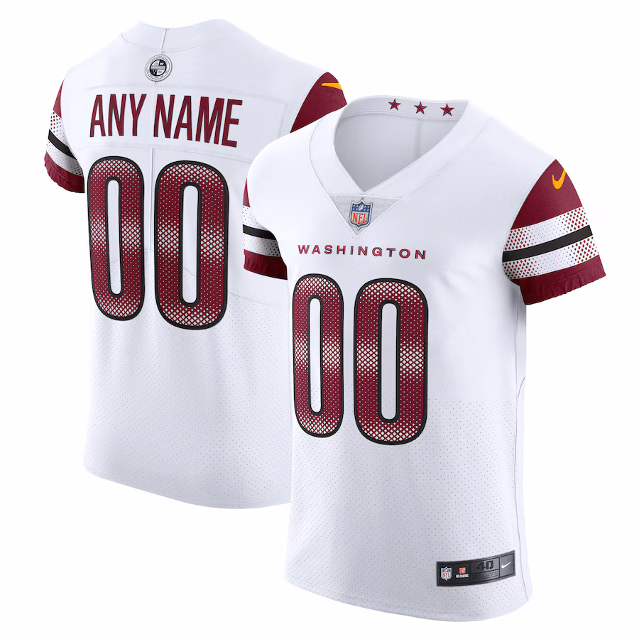 Men's Washington Commanders Nike White Vapor Untouchable Elite Custom Jersey - U-jersey