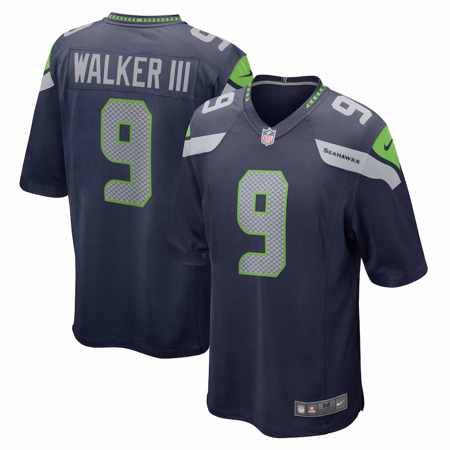 Men's Seattle Seahawks Kenneth Walker III Nike Navy Player Game Jersey - U-jersey