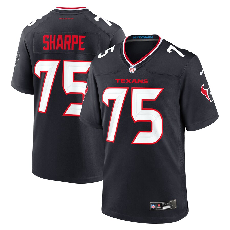 Men's Houston Texans David Sharpe Nike  Navy Team Game Jersey - U-jersey