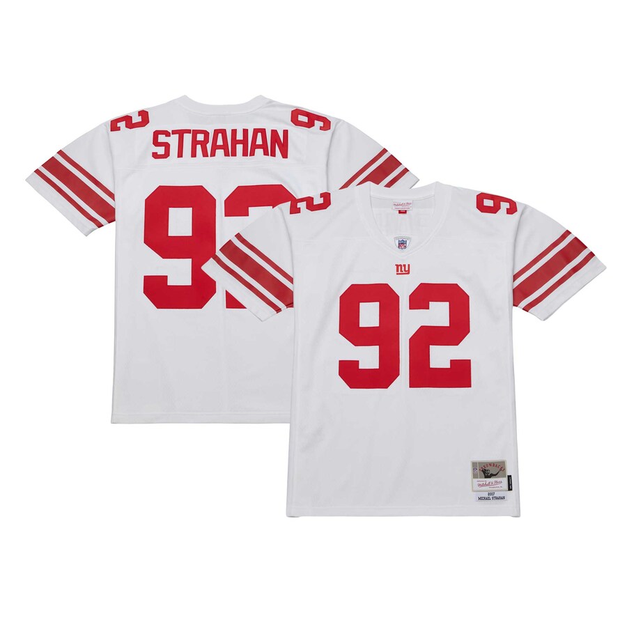 Men's New York Giants Michael Strahan Mitchell & Ness White Legacy Replica Jersey - U-jersey