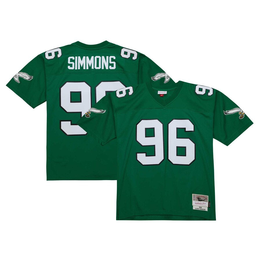 Men's Philadelphia Eagles Clyde Simmons Mitchell & Ness Kelly Green Legacy Replica Jersey - U-jersey