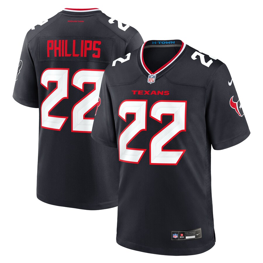 Men's Houston Texans Jacob Phillips Nike  Navy Game Jersey - U-jersey