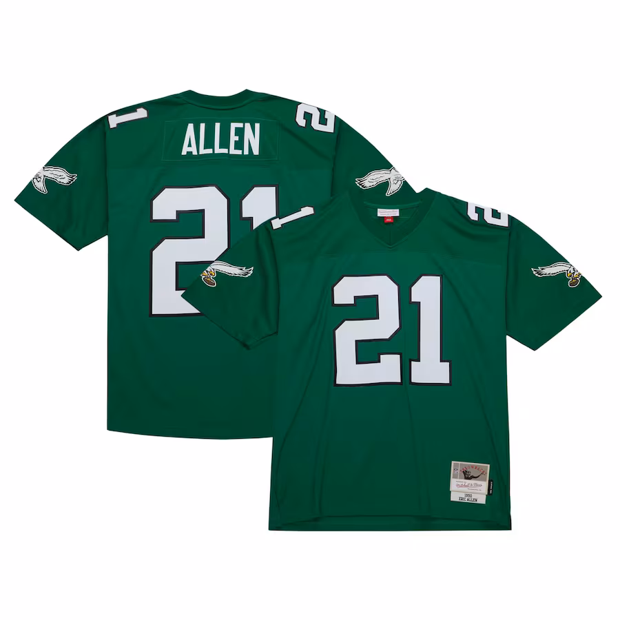 Men's Philadelphia Eagles Eric Allen Mitchell & Ness Kelly Green Legacy Replica Jersey - U-jersey
