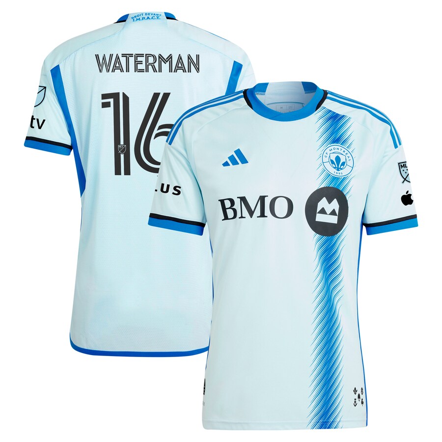 Men's CF Montreal Joel Waterman adidas Light Blue 2024 La Main Authentic Player Jersey - U-jersey