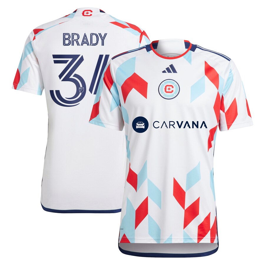 Men's Chicago Fire Chris Brady adidas White 2024 A Kit For All Replica Player Jersey - U-jersey