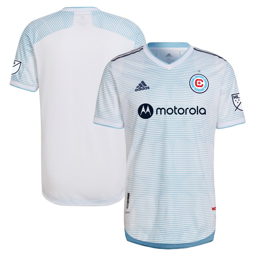 Men's Chicago Fire adidas White 2022 Lakefront Kit Authentic Blank Jersey - U-jersey