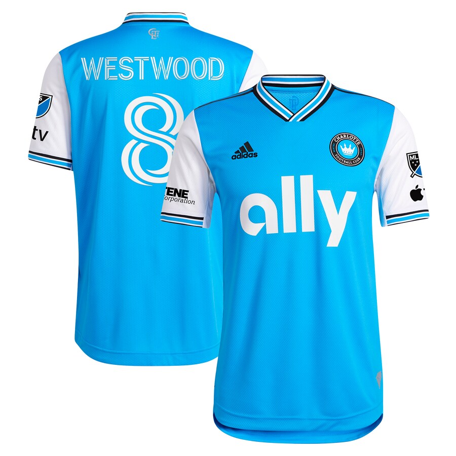 Men's Charlotte FC Ashley Westwood adidas Blue 2023 Newly Minted Authentic Player Jersey - U-jersey