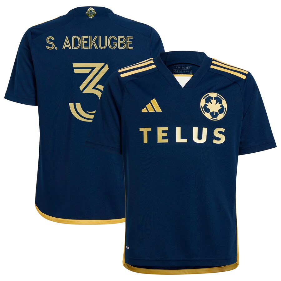 Youth Vancouver Whitecaps FC Samuel Adekugbe adidas Navy 2024 The 50 Replica Player Jersey - U-jersey