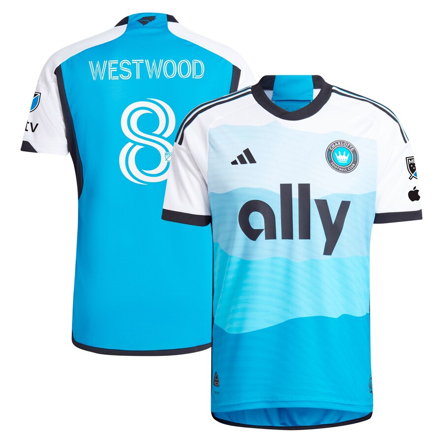 Men's Charlotte FC Ashley Westwood adidas Blue 2024 The Carolina Kit: Explore Authentic Player Jersey - U-jersey
