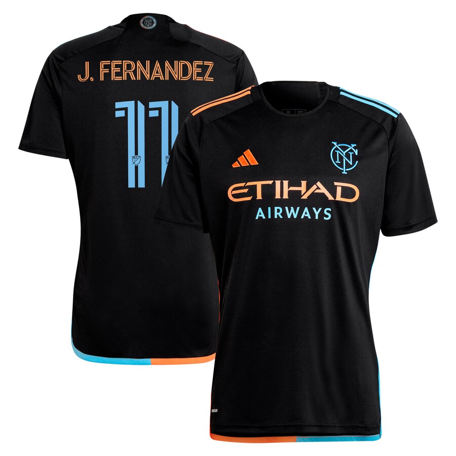 Men's New York City FC Julian Fernandez adidas Black 2024 24/7 Kit Replica Player Jersey - U-jersey