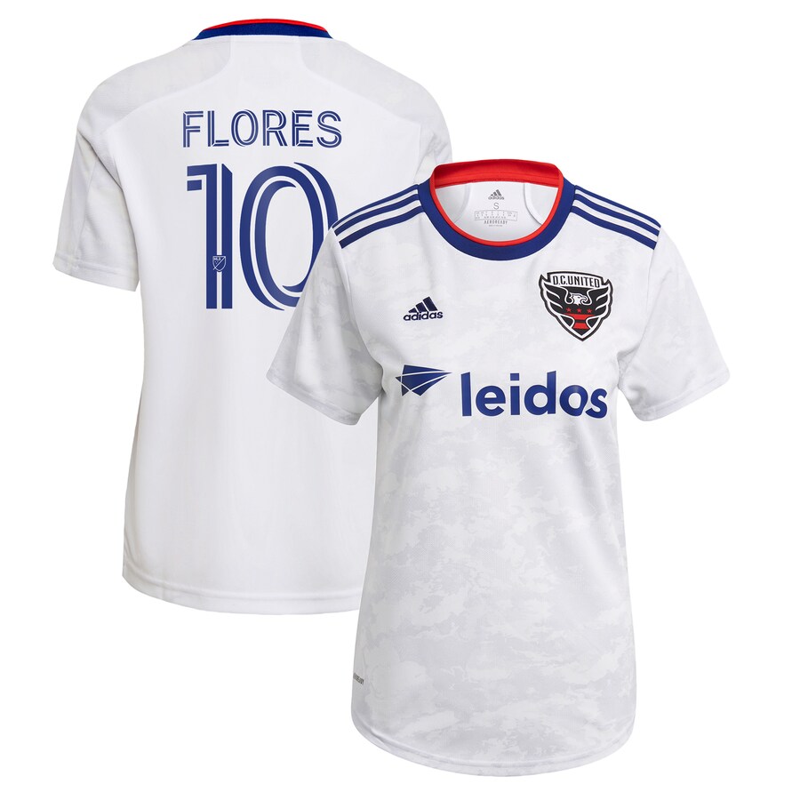 Women's D.C. United Edison Flores adidas White 2021 The Marble Replica Player Jersey - U-jersey