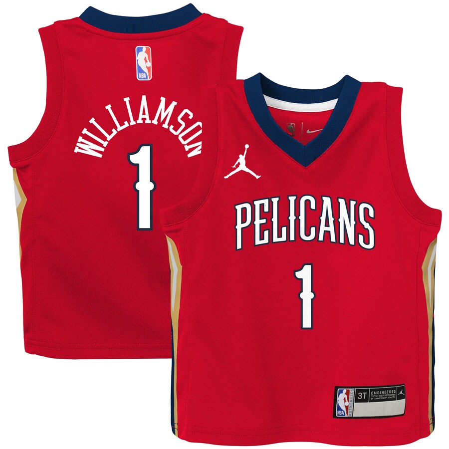 Toddler New Orleans Pelicans Zion Williamson Jordan Brand Red 2020/21 Jersey - Statement Edition - U-jersey