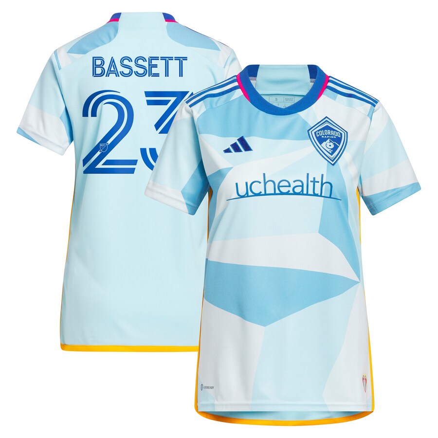 Women's Colorado Rapids Cole Bassett adidas Light Blue 2023 New Day Kit Replica Jersey - U-jersey