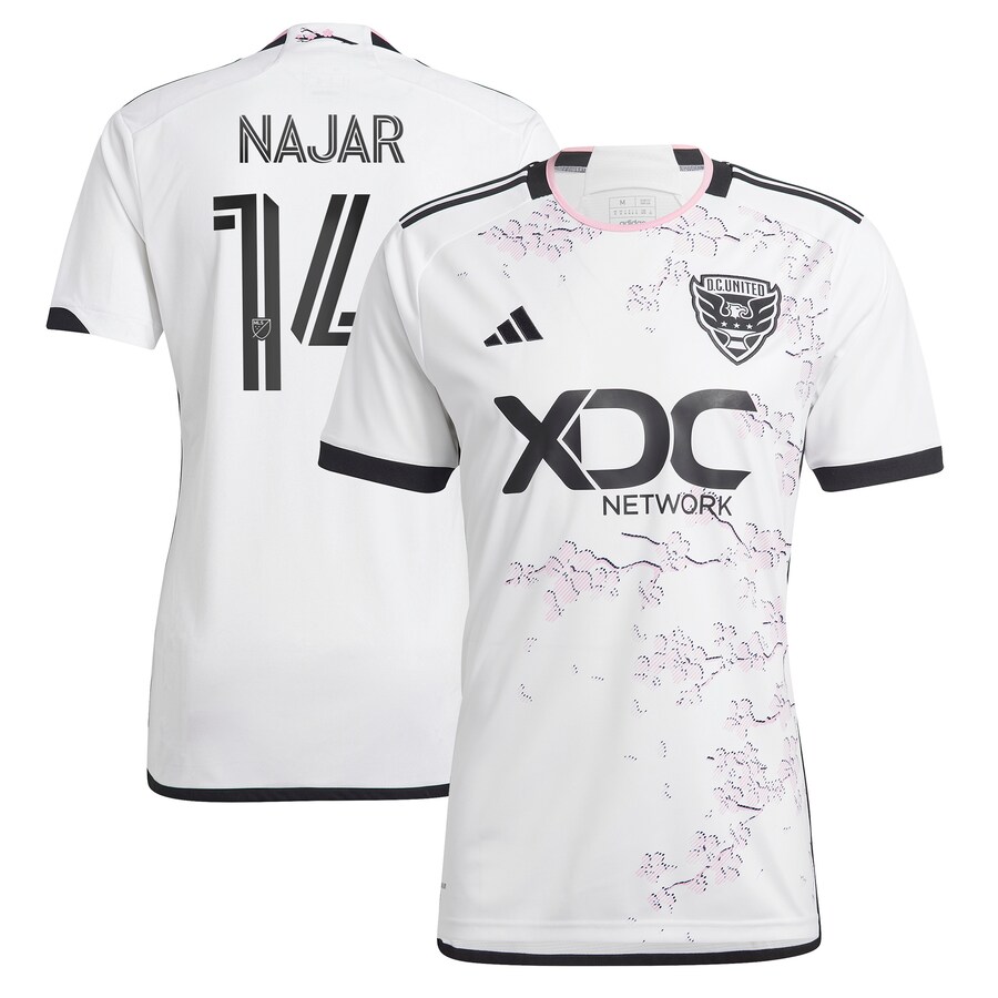 Men's D.C. United Andy Najar adidas White 2023 The Cherry Blossom Kit Replica Player Jersey - U-jersey