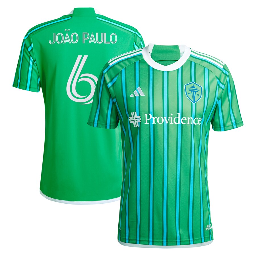 Men's Seattle Sounders FC Joao Paulo adidas Green 2024 The Anniversary Kit Replica Player Jersey - U-jersey